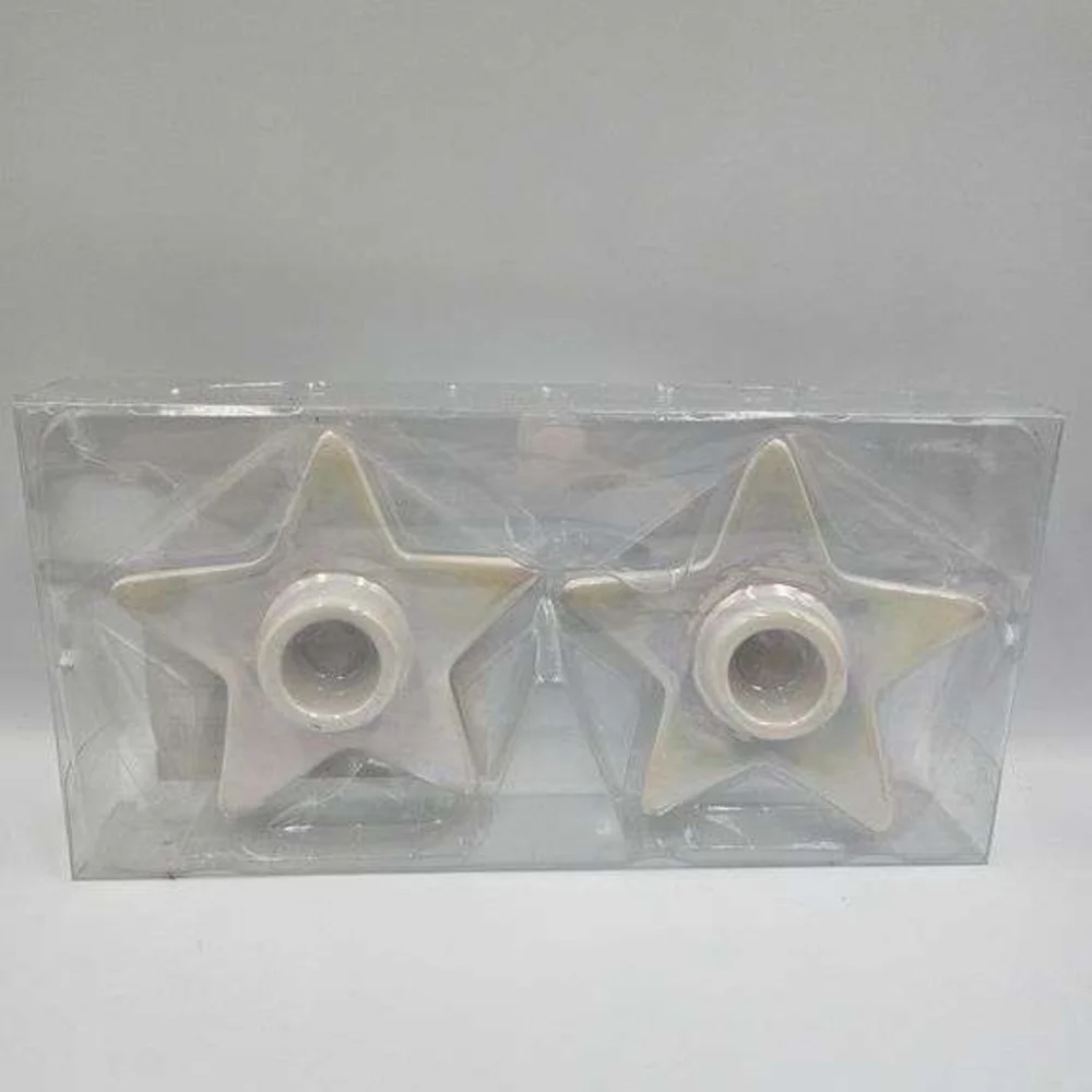 2 Star-Shaped Candle Holders